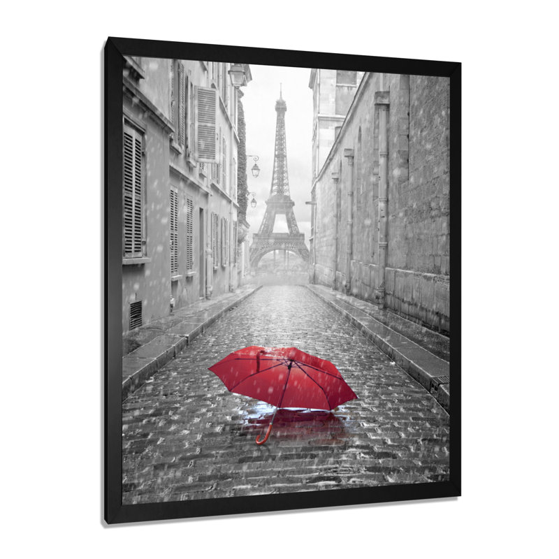 Reproduction de photo - Paysage urbain vue Eiffel Paris, H 20 po x l 12 po, Avec cadre, Noir