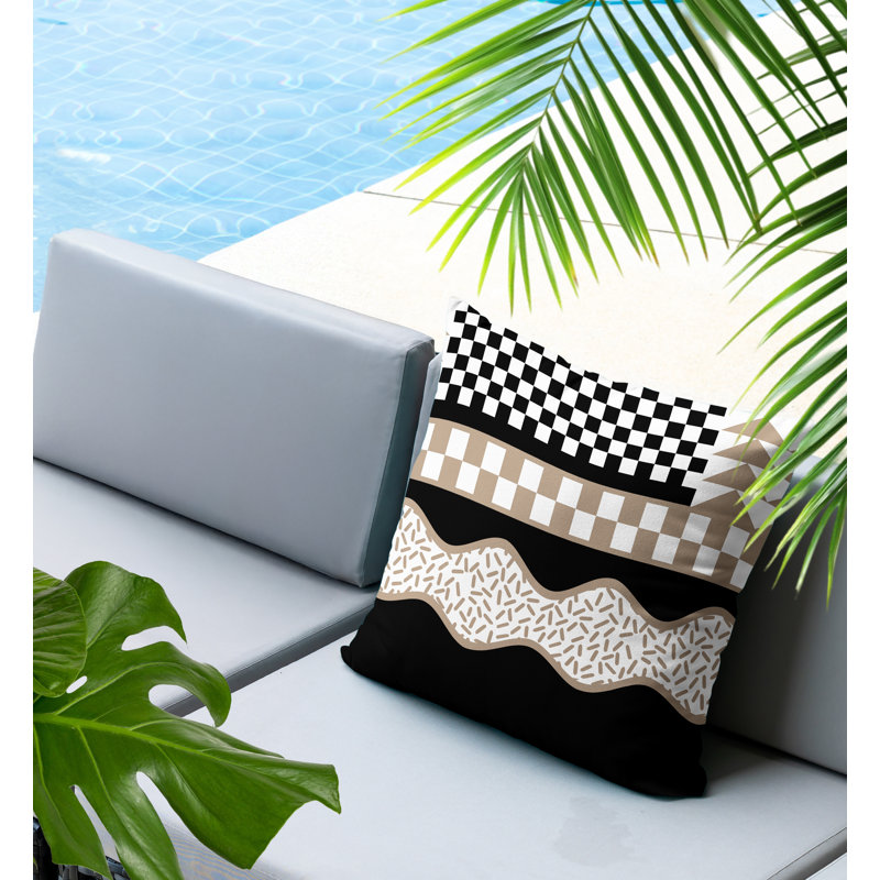 Coussin carré intérieur / extérieur Trix Abstract, Carré 20 po