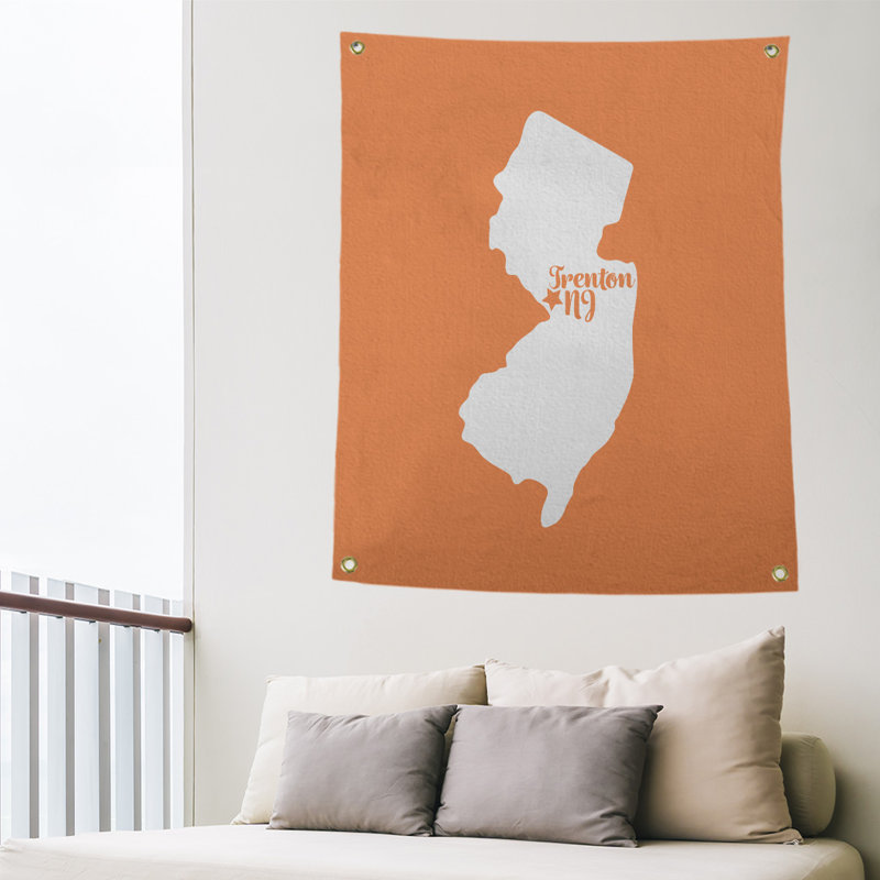 Tapisserie murale new jersey trenton, H 36 po x l 26 po, Orange
