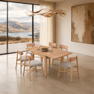 Extendable Solid Wood Dining Set