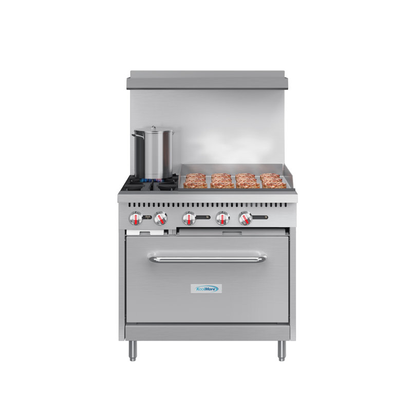 KoolMore 36'' W Single Oven Commercial Gas Range, Liquid Propane