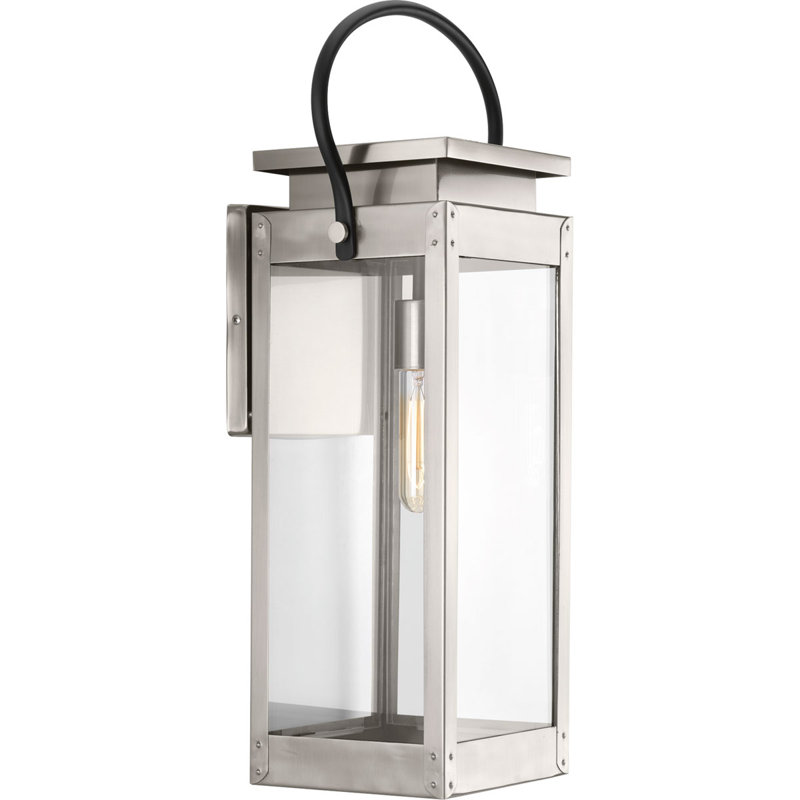 Lanterne murale d'extérieur en acier inoxydable Ola, H 23,63 po x l 9,75 po x P 8 po