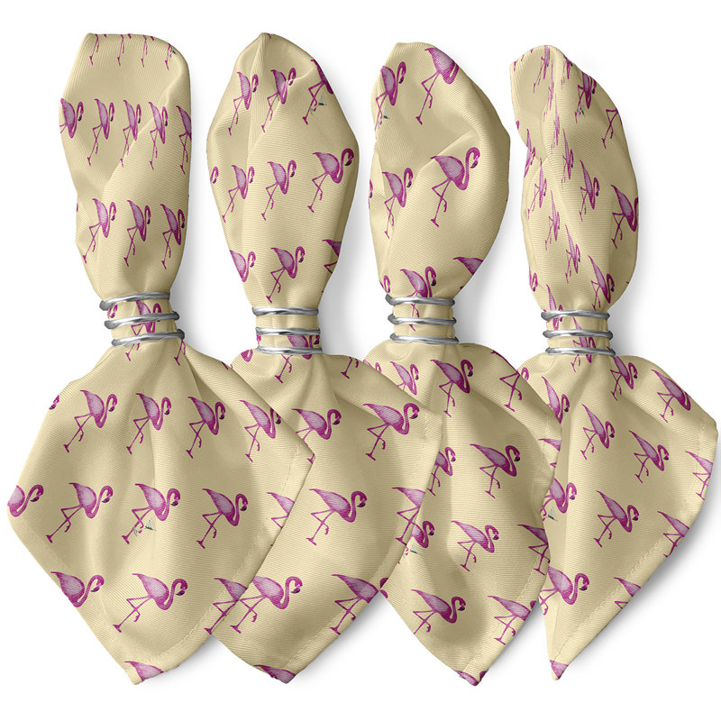 Biddlesden Flamingo Fanfare Martini Napkins, Yellow