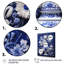 Bleu et blanc Boho plante poterie V - décoration murale bohème poterie-153592803-153592813