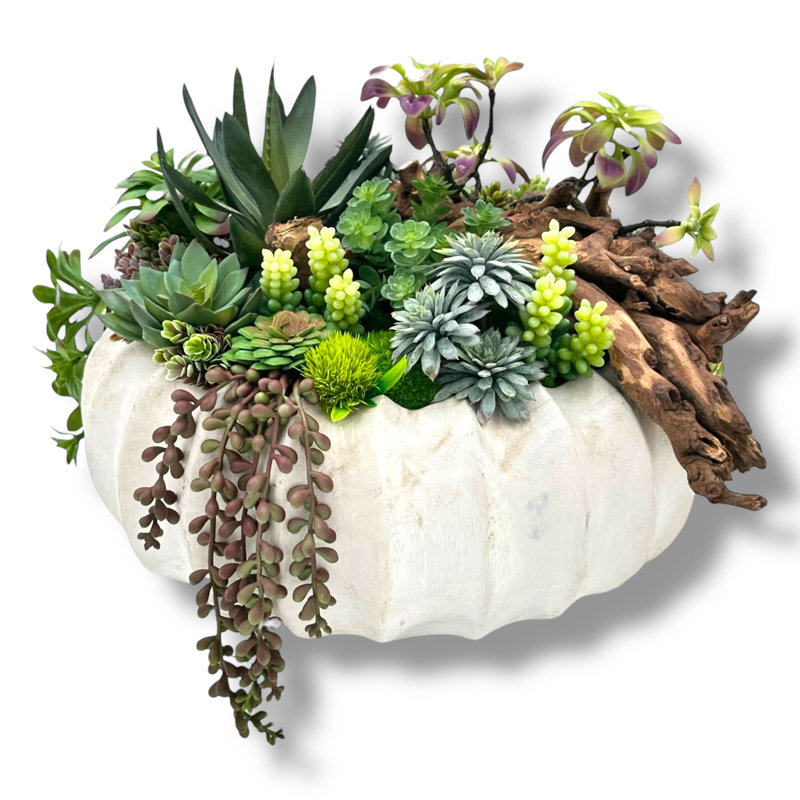 Vase en bois texturé blanc cassé