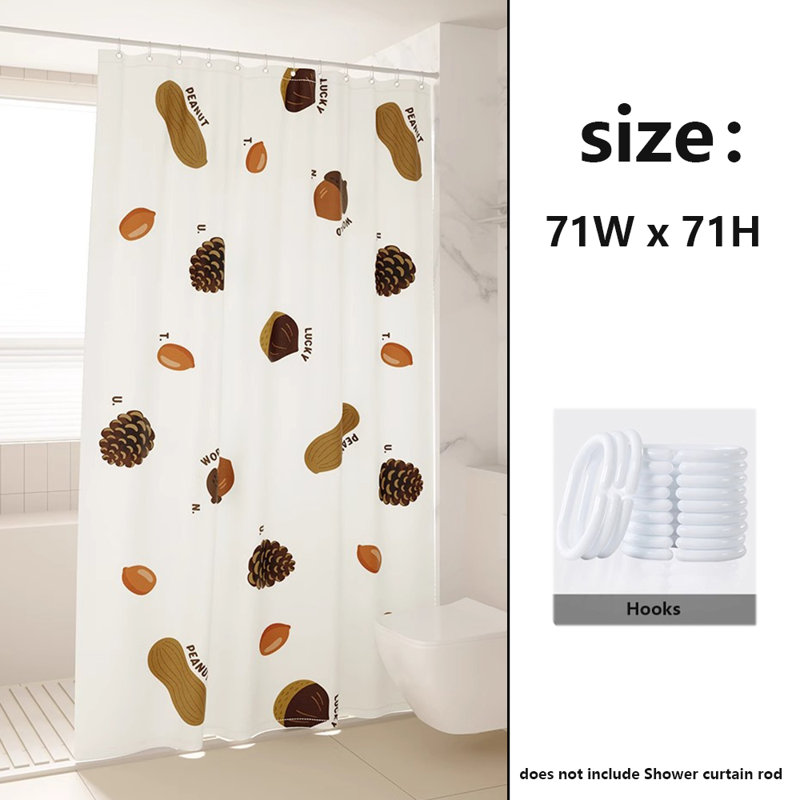 Rideau de douche en polyester avec crochets
