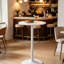 Table basse 24 po, table de salle à manger ronde blanche, plateau de table en MDF de style Mid-Century avec base en fer peint mat pour petite cuisine