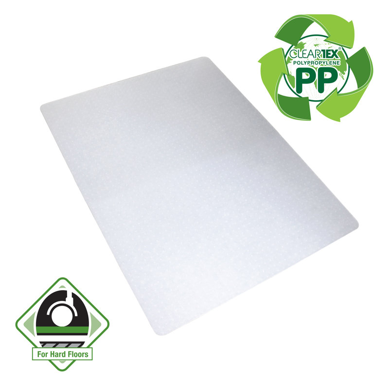 Translucent White Rectangular Recycled Polypropylene Chair Mat 29" x 46"