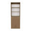Bibliothèque 2 portes Home, unité de rangement moderne avec portes doubles et tablettes à plusieurs niveaux Beige