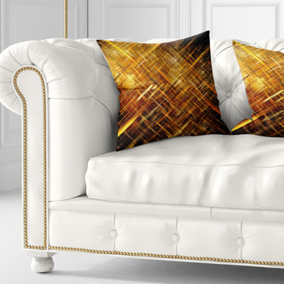 Golden Mosaic Texture - Abstract Printed Pillow