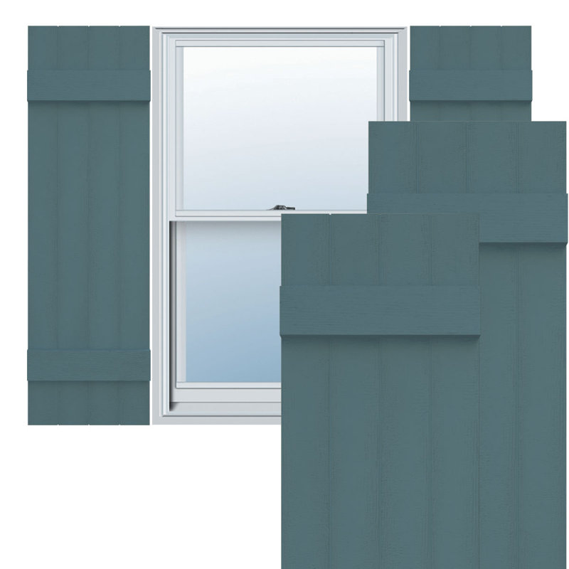 Vinyle à vie, quatre planches jointes TailorMade, volets Board-n-Batten, avec cages à volets, H 31 po x l 14 po x P 1 po