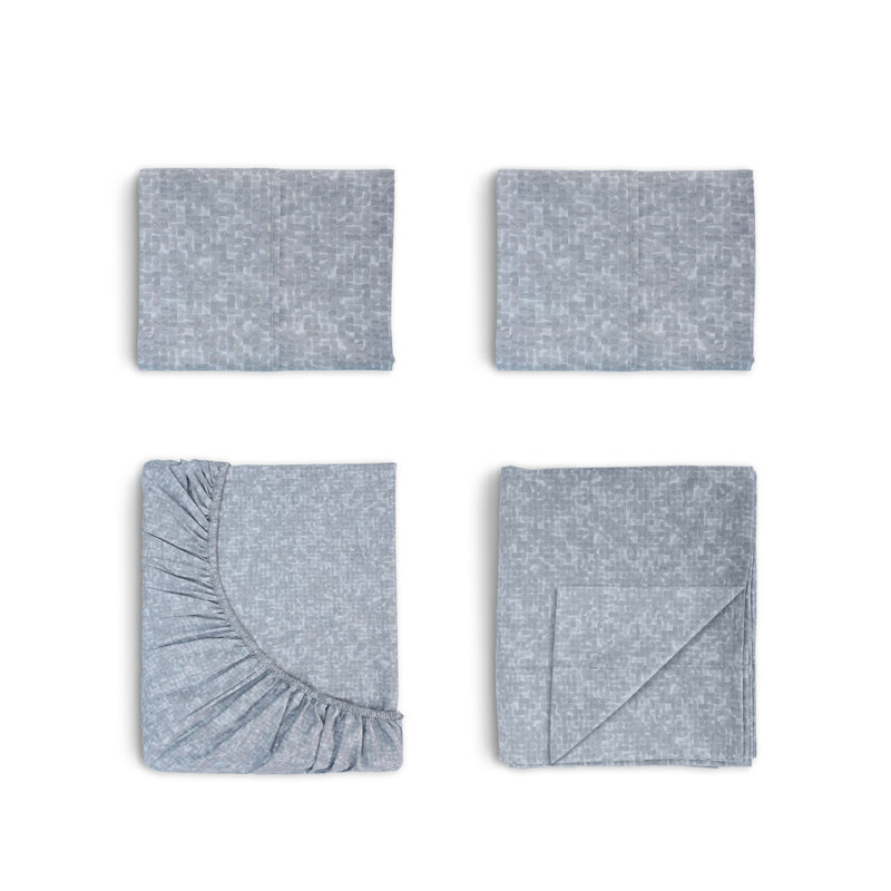 Martex Restore Solid - Soft, Breathable, Cotton Blend, Temperature Regulating, Full Sheet Set with 2 Pillowcases, Charcoal