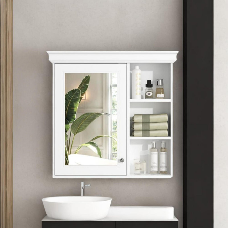 Winston Porter 30'' X 28'' Bathroom Medicine Cabinet With Mirror ...