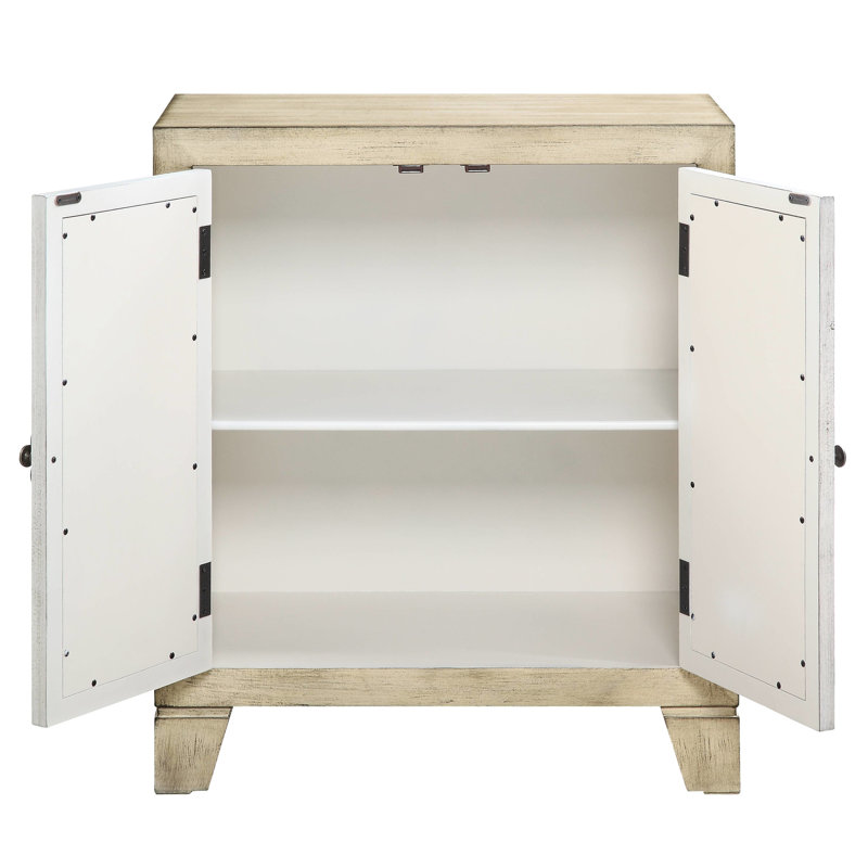 Console à portes miroir en blanc antique pour une décoration élégante avec salon de beauté en verre