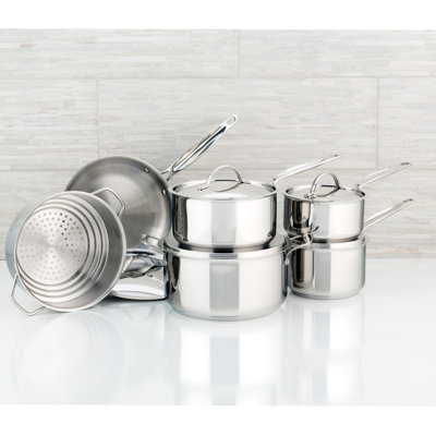 Batterie de cuisine en acier inoxydable (18/10) 11 pièces Meyer