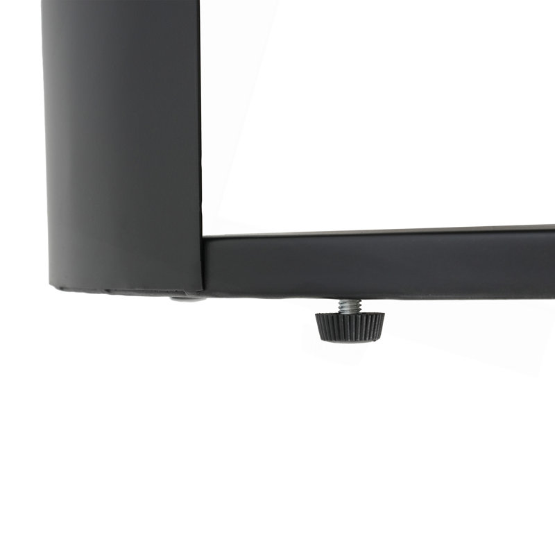 Table d'appoint ronde d'intérieur en métal à 3 niveaux avec armoire à porte coulissante, noir mat
