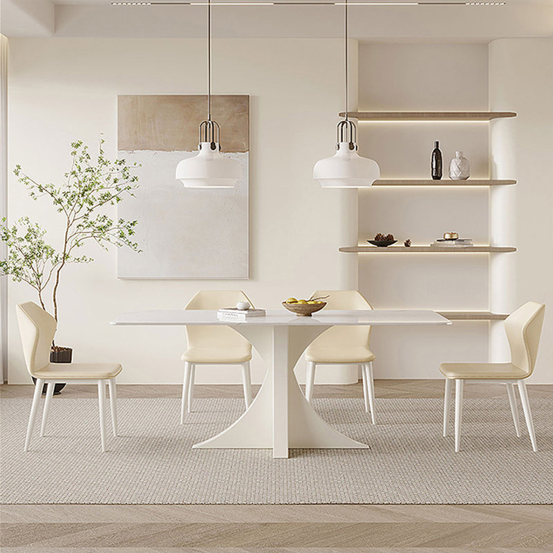 Table de salle à manger rectangulaire moderne en bois massif fritté, H 29,53 po x l 62,99 po x P 35,43 po