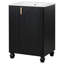 Meuble-lavabo de salle de bain rétro classique 24 po avec lavabo, cadre en bois massif, porte à fermeture douce et rangement multifonctionnel-238212447