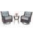 3 Pcs Patio Furniture Set Rocking Chairs Set Of 2 With Glass Top Side Table