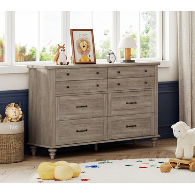 Scarlett 54" W 8-Drawer Solid and Manufactured Wood Dresser