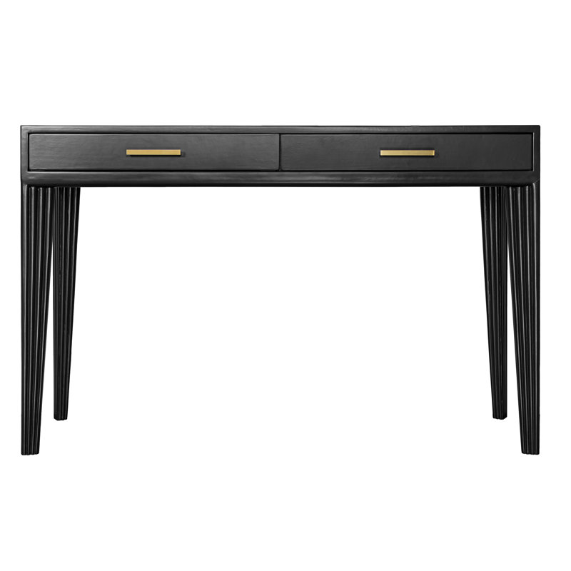 Bureau d'écriture en bois massif Gauthier, Noir