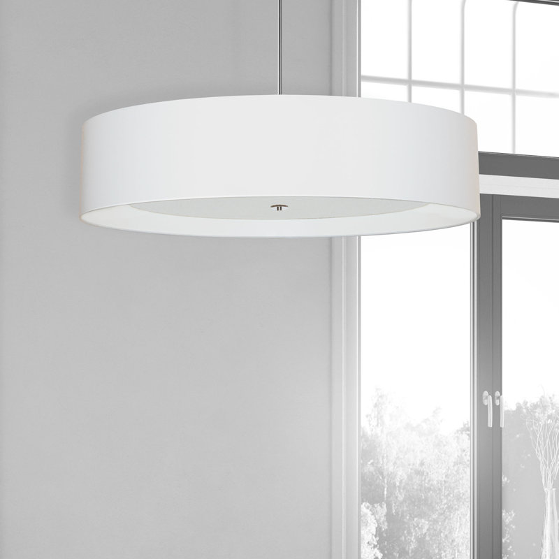 Luminaire suspendu cylindrique à 1 lumière d'Innsbrook, Blanc, H 10 po x l 40 po x P 40 po