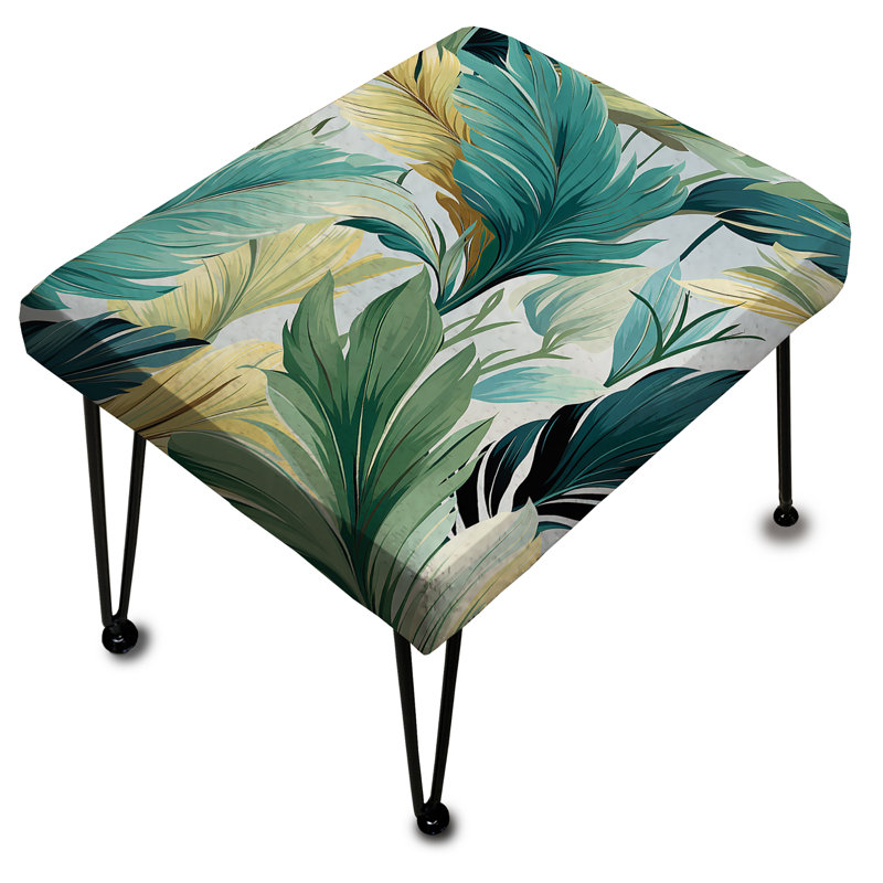 Palm Mirage Tropical Pattern I - Tropical Rectangle Ottoman