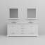 Meuble-lavabo double blanc 80 po X P 22 po D, comptoir en quartz blanc, ensemble de robinet et Miroirs-118001322