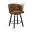 Tabouret de comptoir pivotant rembourré avec structure en métal-629090600