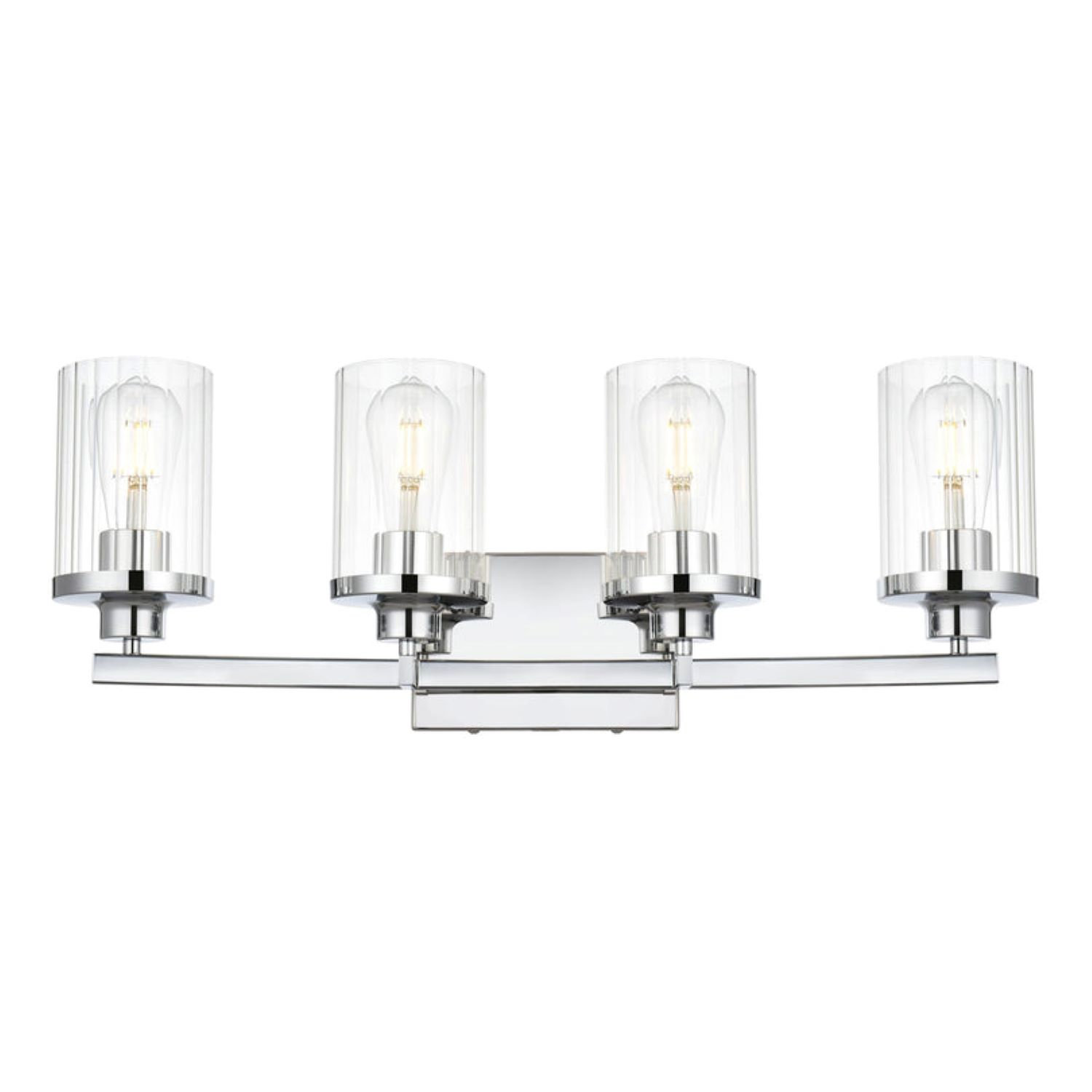Dariela Dimmable Vanity Light, Chrome, 10" H x 25" W x 25" D, 4 Lights