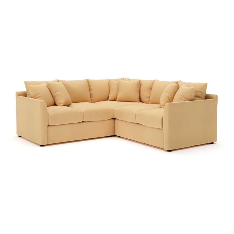 Cecelia Upholstered L-Shaped Sectional, Right Hand Facing, Bayou Sunshine Canvas