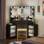 Ensemble de coiffeuse de maquillage moderne avec miroir et armoires Modern Corner-1932705159