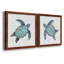 Bubble Blue Turtle I - ensemble de 2 peintures sur toile encadrées-1146726252-1146726253