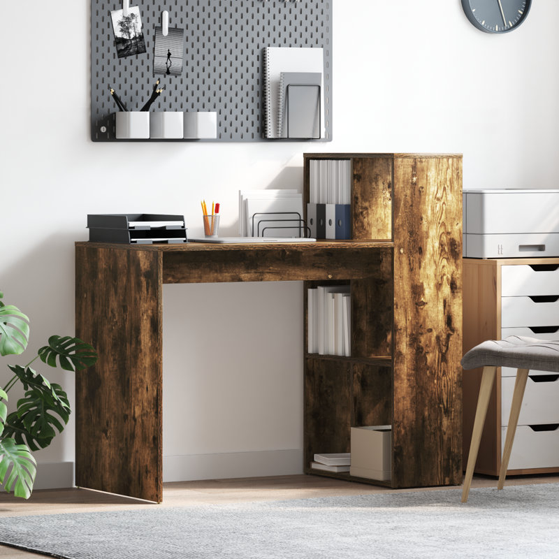 Writing Desk Engineered Wood, Smoked Oak