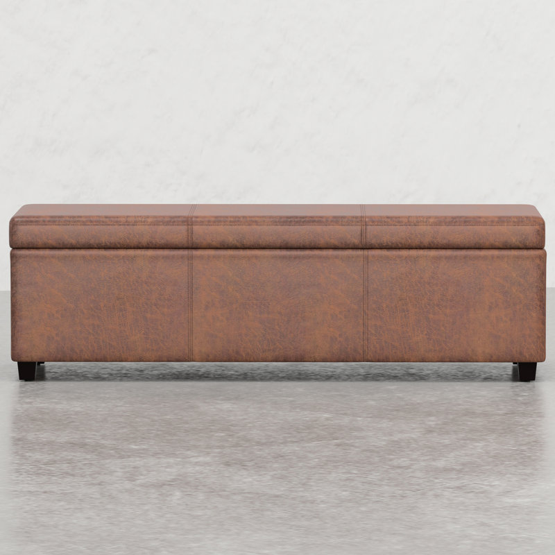Très grand siège de rangement - à la mode et pratique. Rangez le désordre dans un espace de 18 po x l 54 po x H 16,5 po. Superbe apparence cousue, rangement intérieur spacieux. Fabriqué en bois massif, mousse d'ingénierie à haute densité.