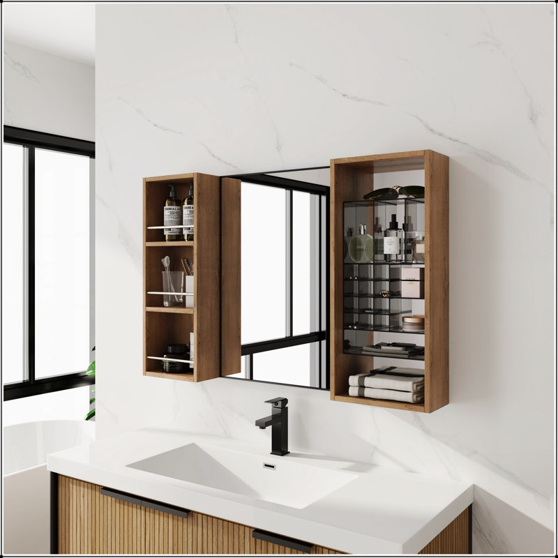 Armoire de toilette murale 41,3 po avec rangement spacieux en contreplaqué durable et design moderne