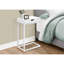 Table d'appoint pour salon et chambre, stratifié blanc et structure en métal avec rangement latéral moderne, construction de surface pour chambre