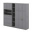 Lit escamotable simple, armoire murale avec garde-robe et tablettes de rangement, tablettes à DEL à 5 niveaux, armoires suspendues-132798050