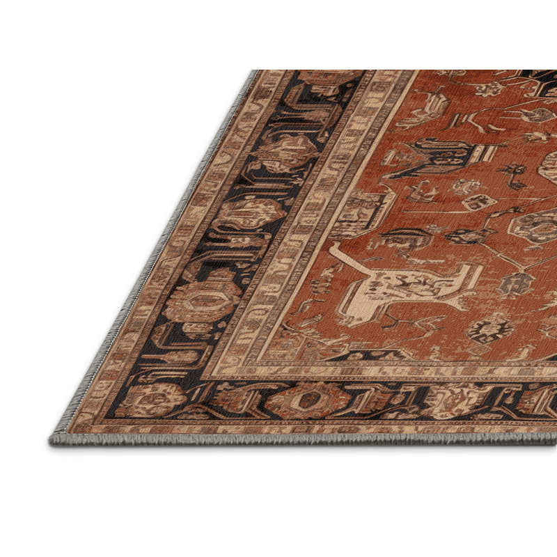 Tapis brun lavable à la machine, Rectangle 2 pi x 3 pi