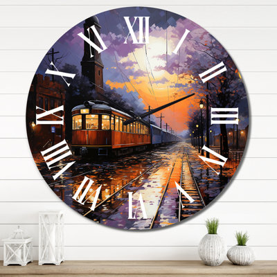 Horloge murale Train Industrial Elegance Pointillism I