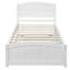 Lit simple en bois blanc avec lit gigogne - Plateforme de construction solide et stable dans l'espace conçu pour la chambre à coucher-2135734201
