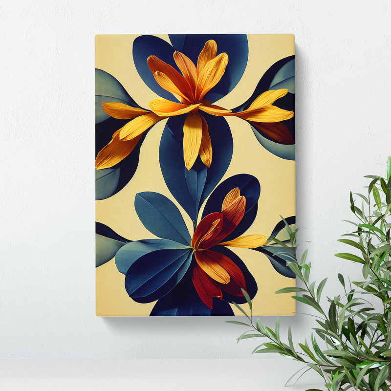 XC1022-1709X Cool Flowers - Wrapped Canvas Print, 60cm H x 40cm W x 3cm D