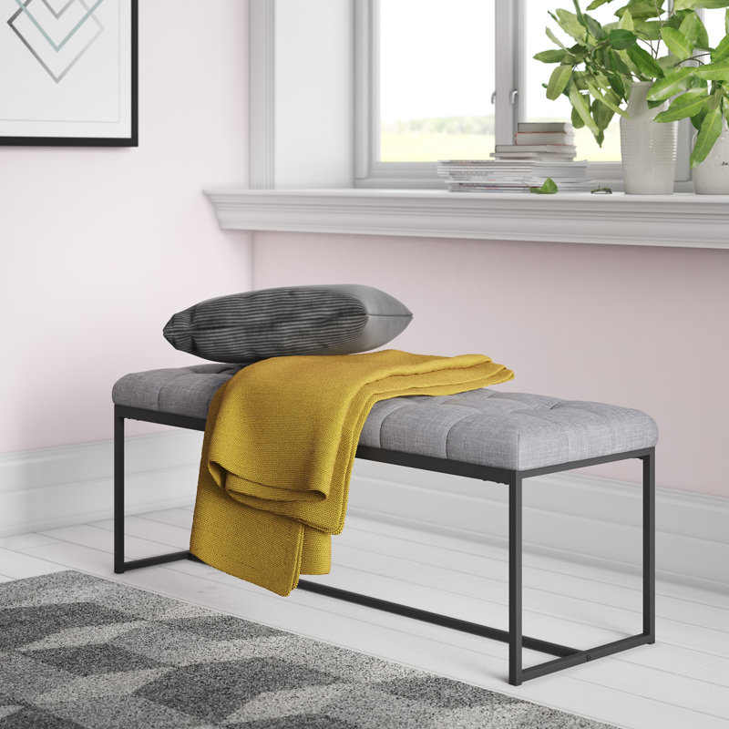 Banc en métal Mardell, Gris