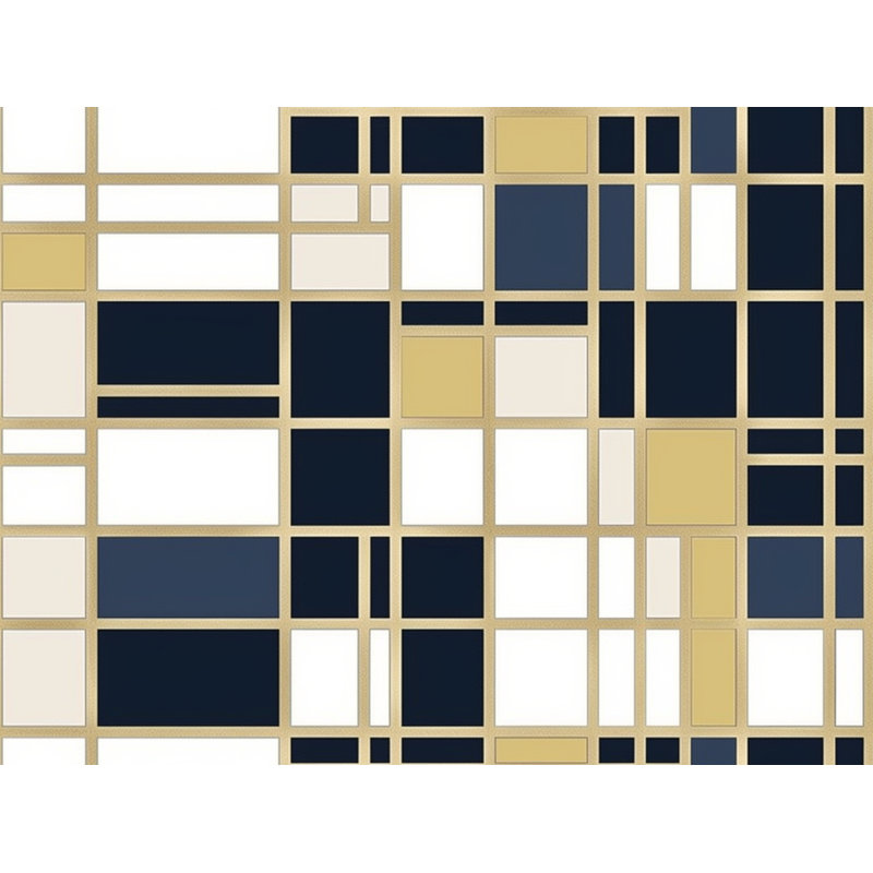 Rideaux de fenêtre à motif géométrique Mondrian, H 61 po x l 20 po