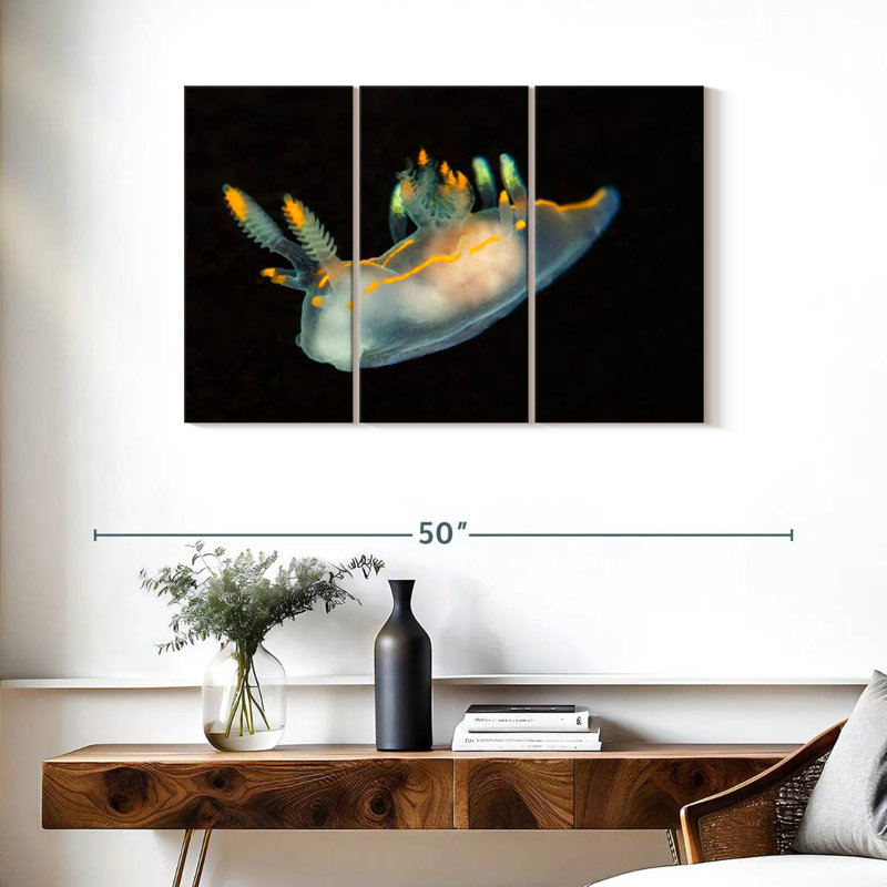 Sea Slug In Dark Waters, 24" H x 38" W