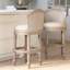Tabouret de bar rembourré 31 pouces avec pivot, beige gris, hauteur de 43 pouces, siège pivotant confortable et dossier en position assise