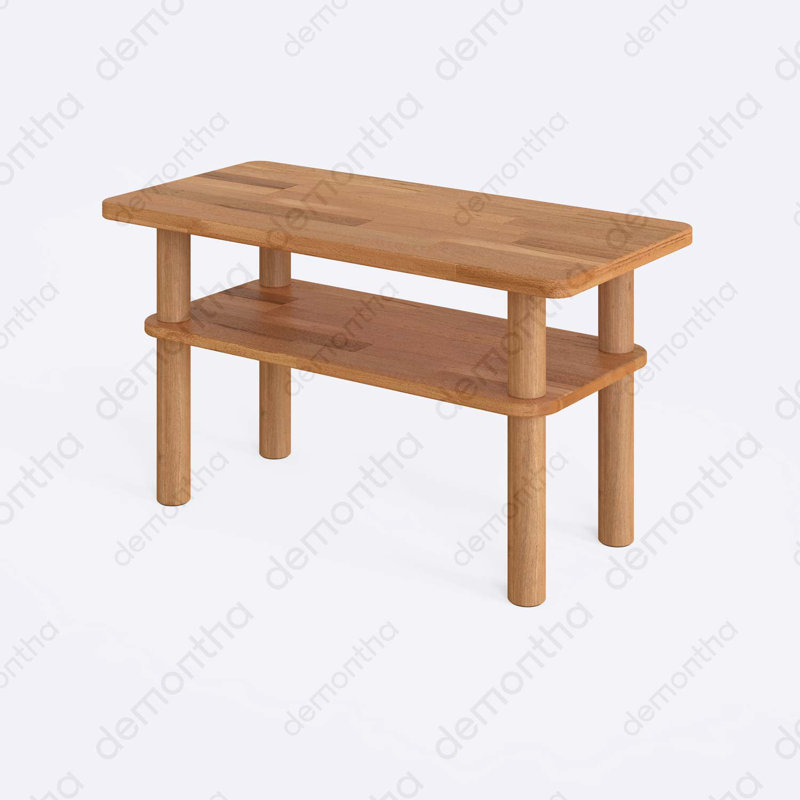 Porto Modern Coffee Table, Solid Beech Wood Rectangular Coffee Table for Living Room, 17.7" H x 31.5" L x 15" W