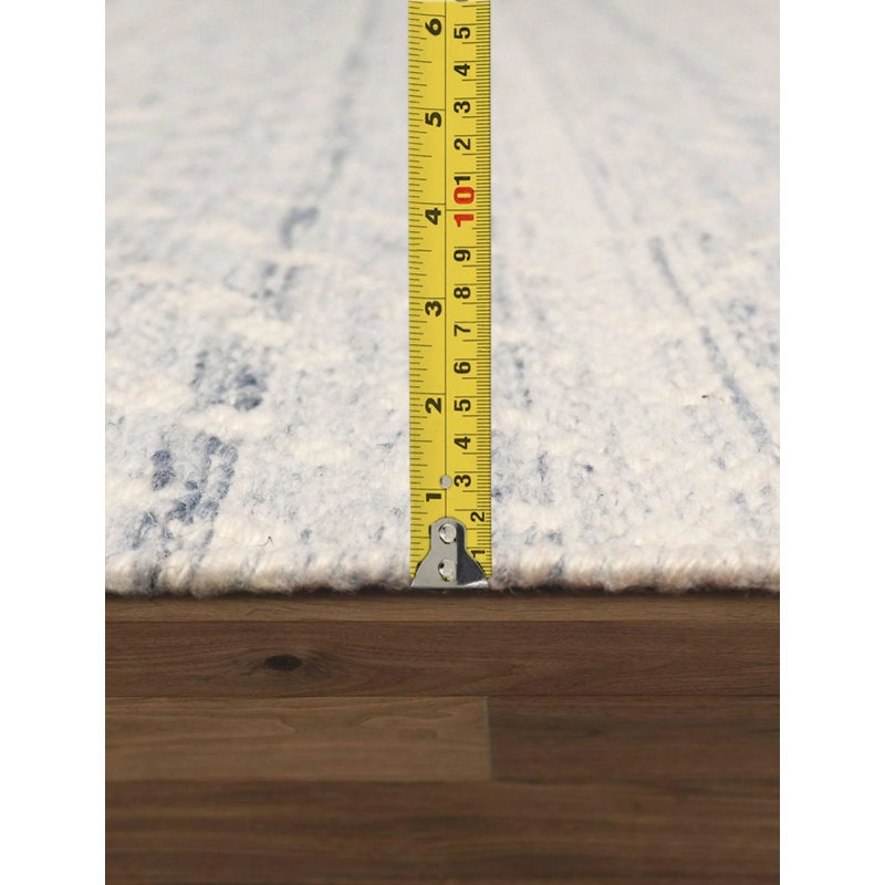 Tapis géométrique ivoire en coton noué à la main à motif géométrique 5 pi x 7 pi 6 po Witkin