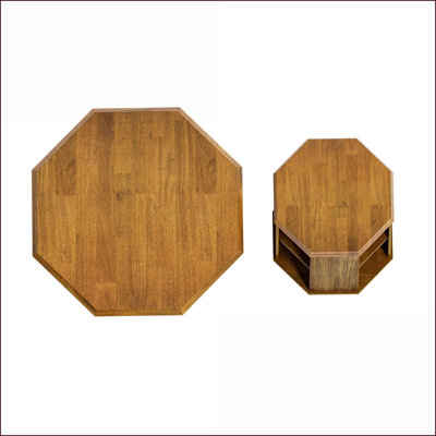 Ensemble de tables basses 31,5 po en bois d'hévéa octogonal pour le salon, pour économiser de l'espace Facile à assembler