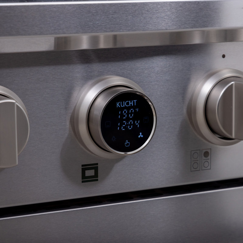 30 in. 4.2 cu. ft. 4 Burners Dual Fuel Range with Kucht Horus Thermostat, Liquid Propane, Stainless Steel